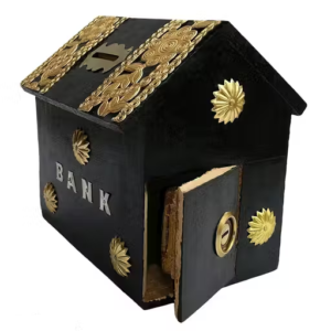 Black Hut Piggy Bank – Stylish Money Bank for Kids