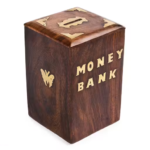 Wooden Piggy Bank – Classic Money Saving Box for Kids