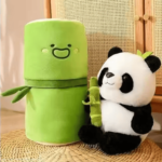 Cute Panda Plush Toy with Bamboo Pillow – Soft Kids Stuffed Toy & Back Cushion