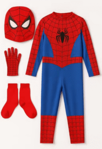 spiderman costume kids 4 piece set contents